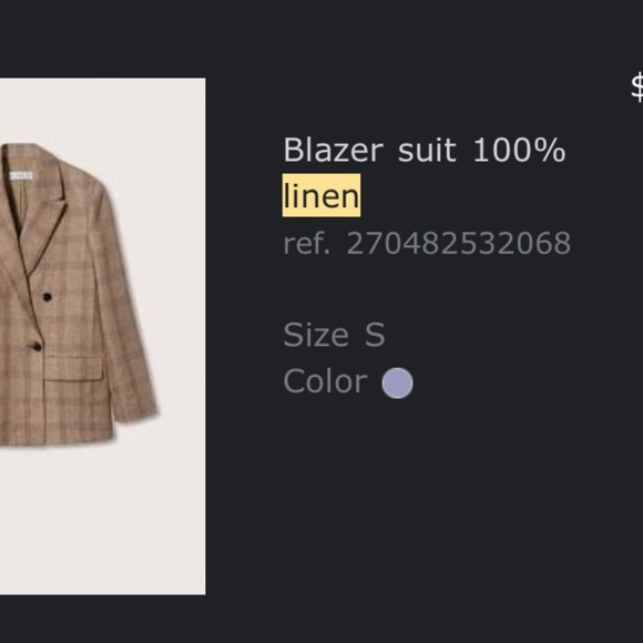 100% Linen Mango Suit (Jacket and Shorts) - Picture 4 of 5